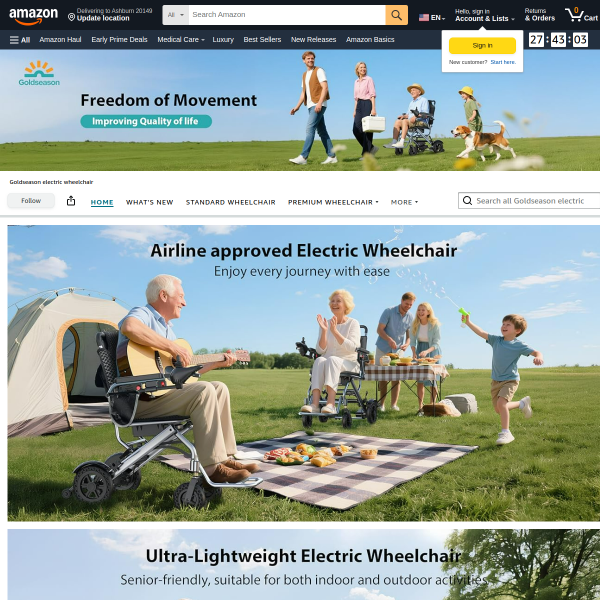 33 Lbs Lightweight Electric Wheelchair, Electric Wheelchairs for Adults Foldable