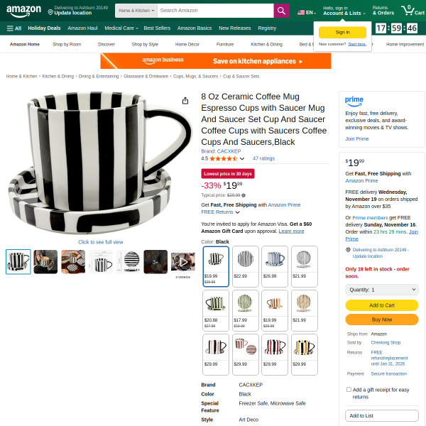 8 Oz Ceramic Coffee Mug Espresso Cups with Saucer Mug And Saucer Set Cup And Saucer Coffee Cups with