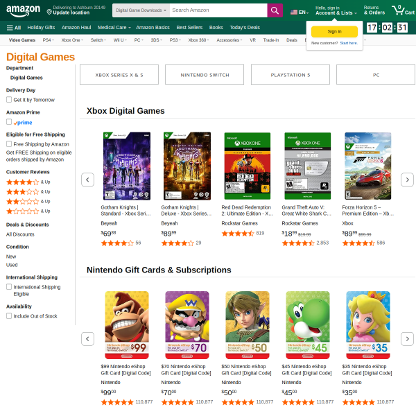 Score Big with Amazon Video Games!