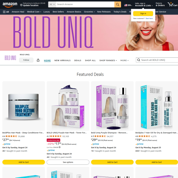 BOLD UNIQ Purple Hair Mask - Toner For Blonde