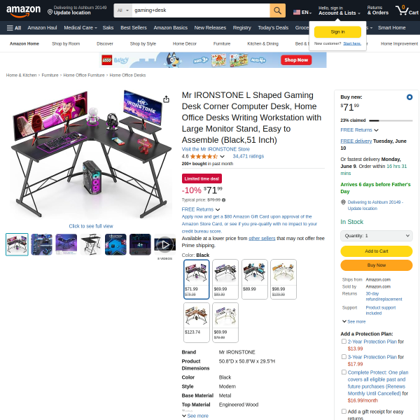 Level Up Your Space – Mr IRONSTONE L-Shaped Desk! 🎮💼