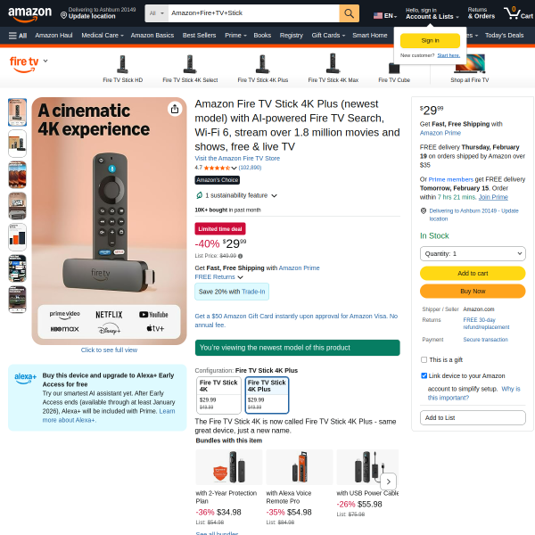Get the Amazon Fire TV Stick with Alexa