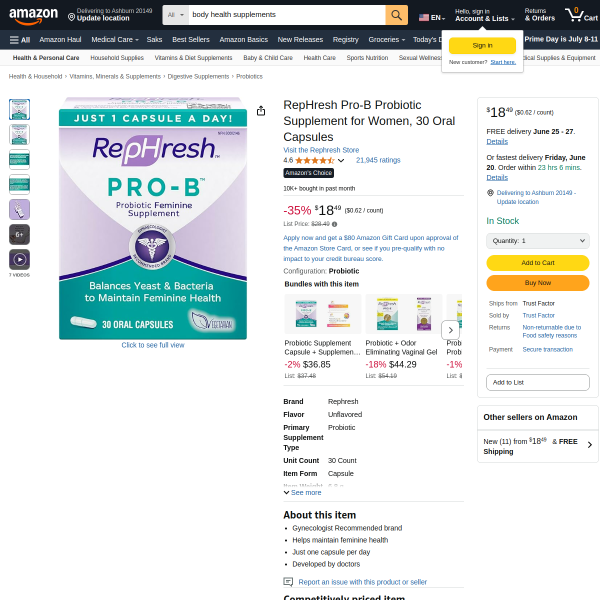 Support Vaginal Health & pH Balance with RepHresh Pro-B!