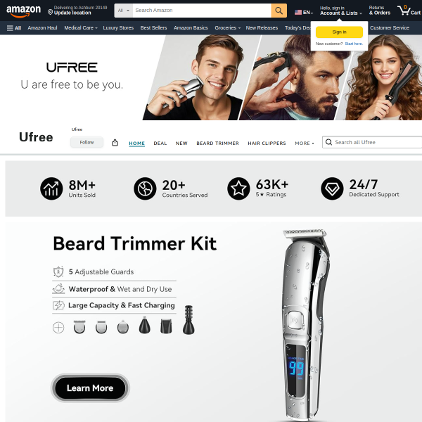 Ufree Hair Clippers for Men, Professional Clippers and Trimmers Set