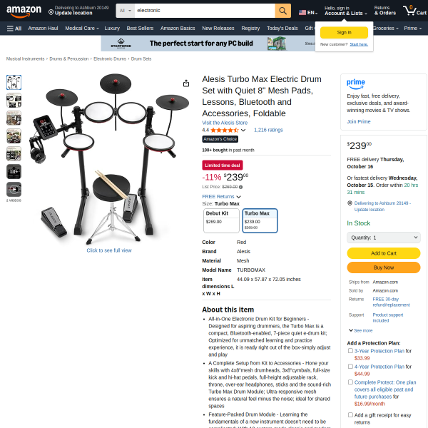 Alesis Turbo Max Electric Drum Set