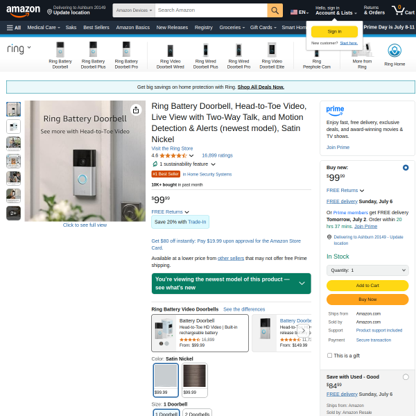 Ring Battery Doorbell