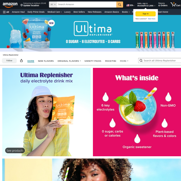 Ultima Replenisher Daily Electrolyte Powder Drink Mix