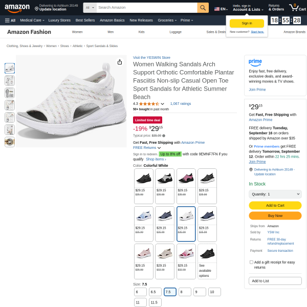 Women Walking Sandals Arch Support Orthotic Comfortable Plantar Fasciitis Non-slip Casual Open Toe S