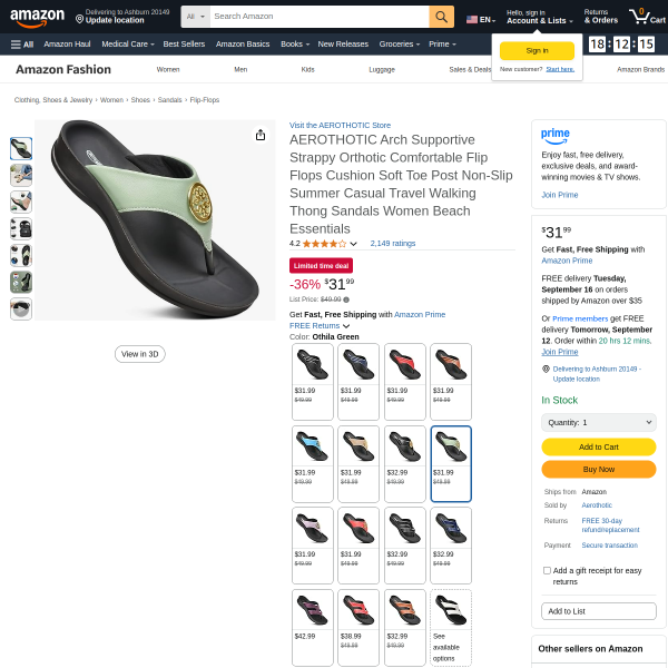 AEROTHOTIC Women Orthotic Arch Supportive Flip Flops Non-Slip Thong Sandals