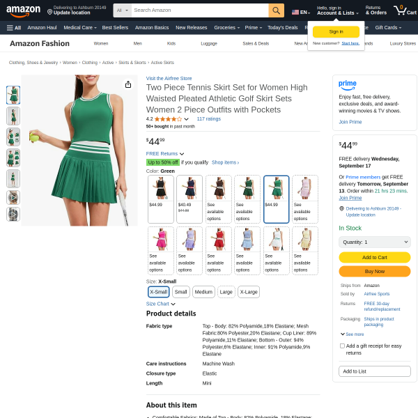 Two Piece Tennis Skirt Set for Women High Waisted Pleated Athletic Golf Skirt Sets Women 2 Piece Out
