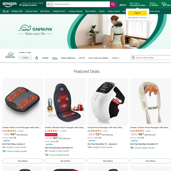 Snailax Vibration Back Massager with Heat