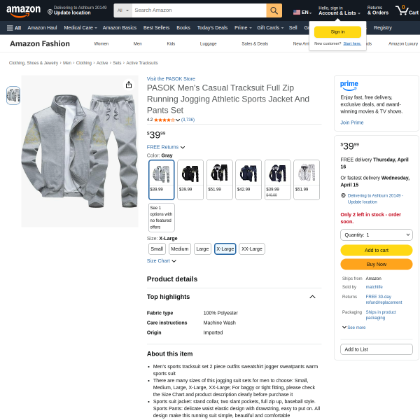 PASOK Men's Casual Tracksuit Full Zip Running Jogging Athletic Sports Jacket And Pants Set