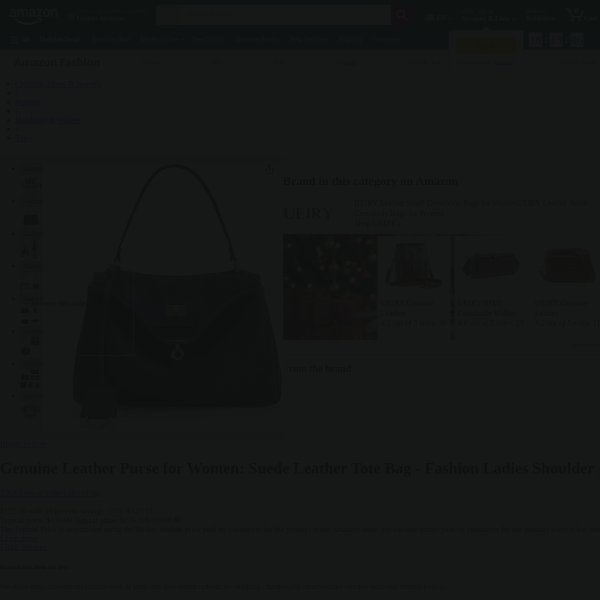 Genuine Leather Purse for Women: Suede Leather Tote Bag - Fashion Ladies Shoulder Handbag for Travel