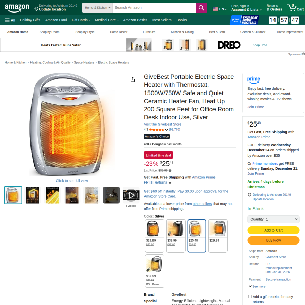 GiveBest Portable Space Heater Review: Your Personal Zone of Warmth