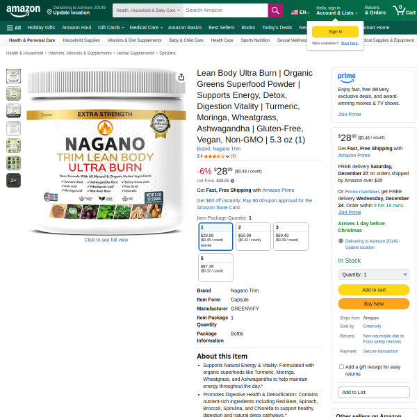 Nagano Trim Lean Body Ultra Burn