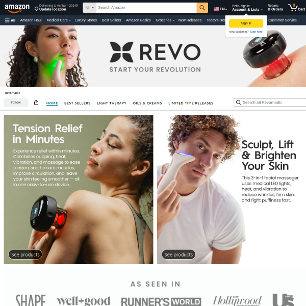REVO Genie | Face & Neck Beauty Massager with Ultra Powerful LEDs for Wrinkles