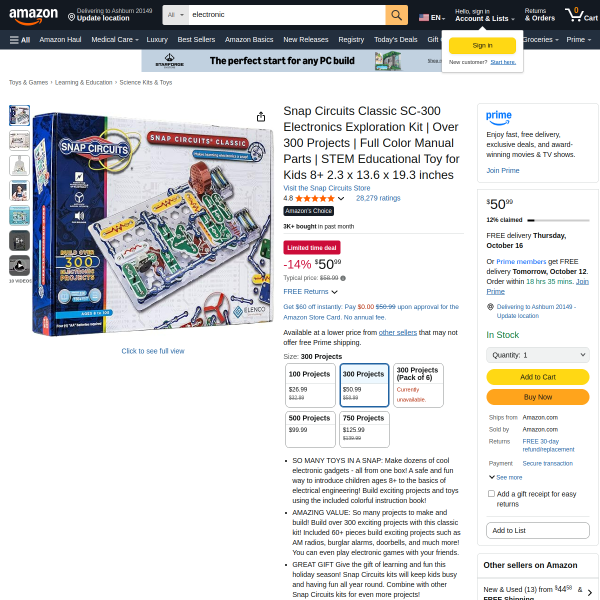 Snap Circuits Classic SC-300 Electronics