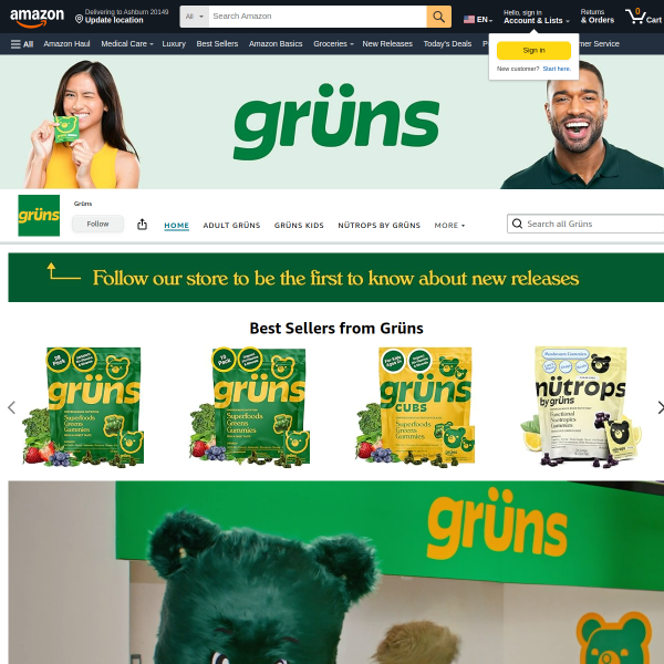 Gruns Adults Super Greens Gummies