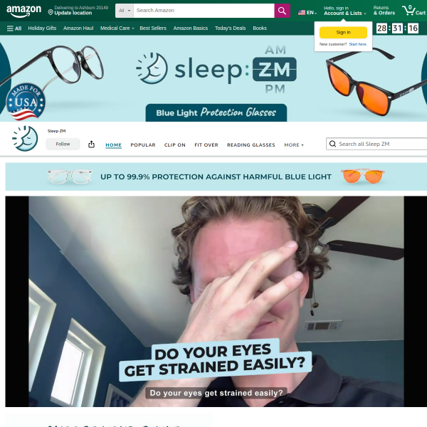 100% Blue Light Blocking Glasses - Women + Men - Better Sleep - Anti Eye Strain Protection - Compute