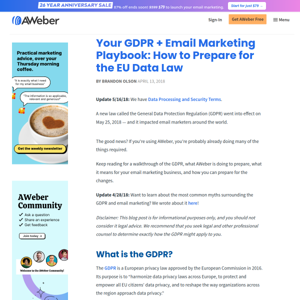 Your GDPR + Email Marketing Playbook: How to Prepare for the EU Data Law