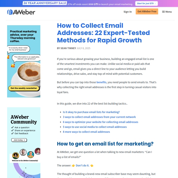 How to Collect Email Addresses: 22 Expert-Tested Methods for Rapid Growth
