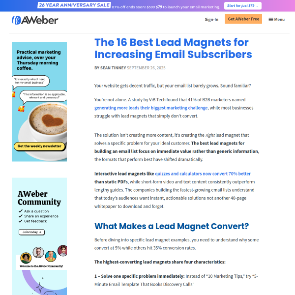 The 16 Best Lead Magnets for Increasing Email Subscribers