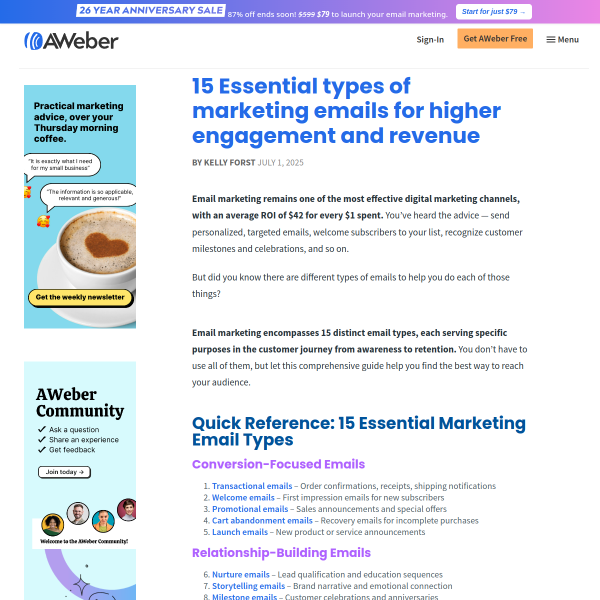 15 Essential types of marketing emails for higher engagement and revenue