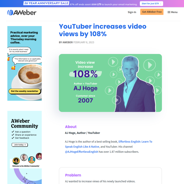 YouTuber increases video views by 108%