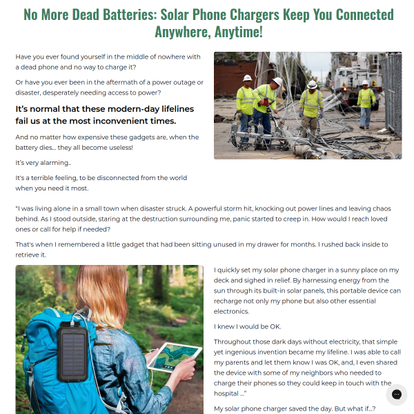 SOS Solar Phone Charger | Deliverable