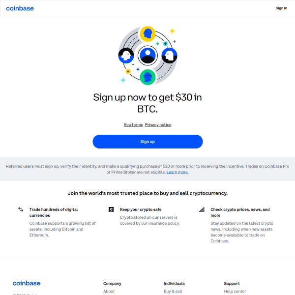 Sign up now to get $10 in BTC!