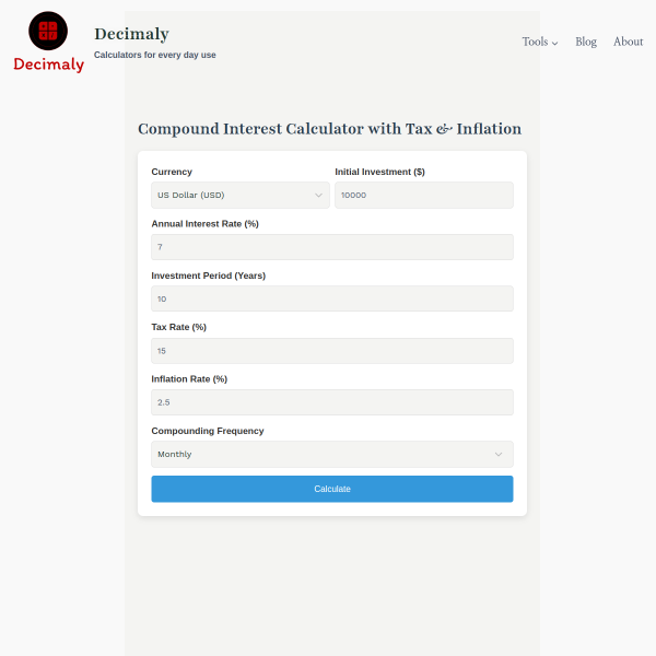 Compound interest calculator
