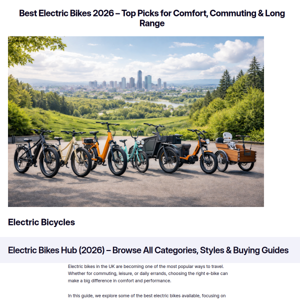 Best Electric Bikes 2026 – Top Picks for Comfort, Commuting & Long Range