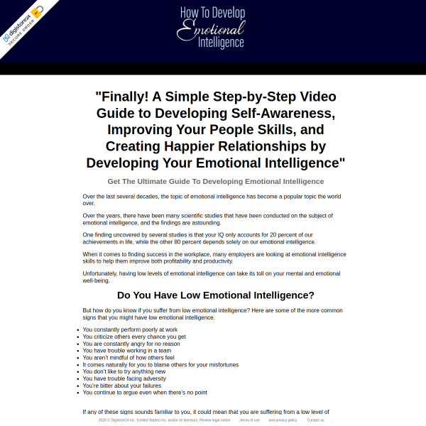 A Simple Step-by-Step Video Guide to Developing Self-Awareness, Improving Your People Skills.