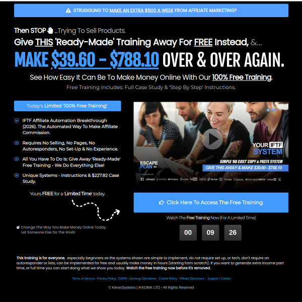 Give away free training and make $39 to $788 + daily