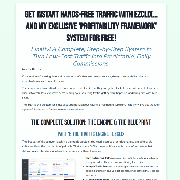 Get Instant Hands-Free Traffic With EzClix...