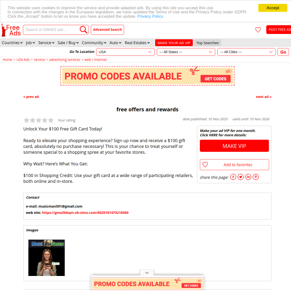 free offers and rewards