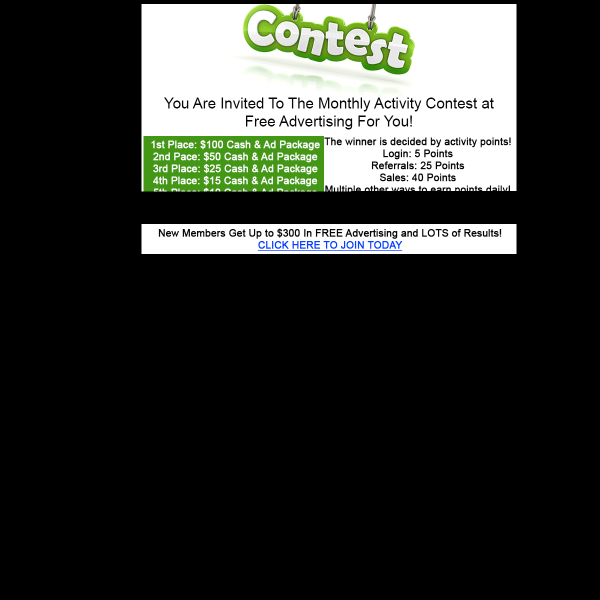You Are Invited To The Monthly Activity Contest at Free Advertising For You!