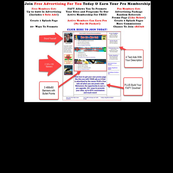 Join Free Advertising For You Today & Earn Your Pro Membership