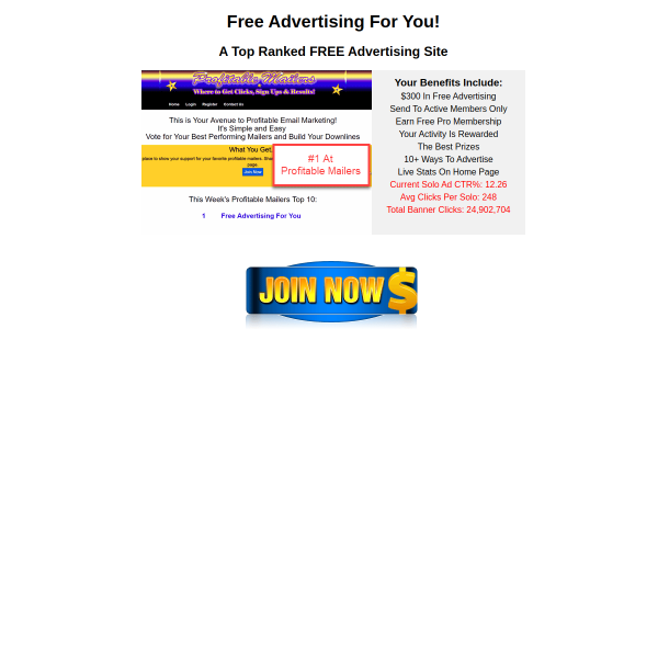Free Advertising For You! A Top Ranked FREE Advertising Site