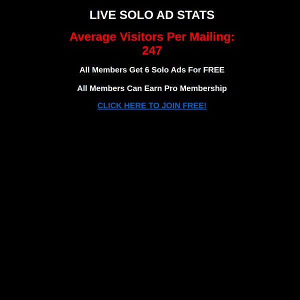 LIVE SOLO AD STATS
