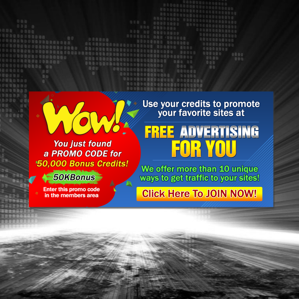 Wow! You just found a PROMO CODE for 50,000 Bonus Credits!