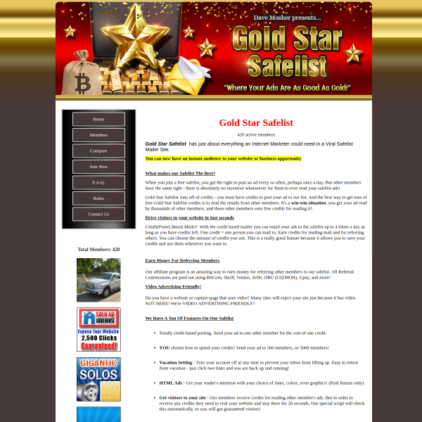 Red Carpet Treatment at GoldStarSafelist