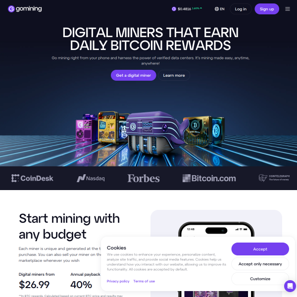 GoMining - Best way of BTC mining