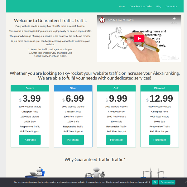 100% Guaranteed Tier--1 and Tier-2 Traffic