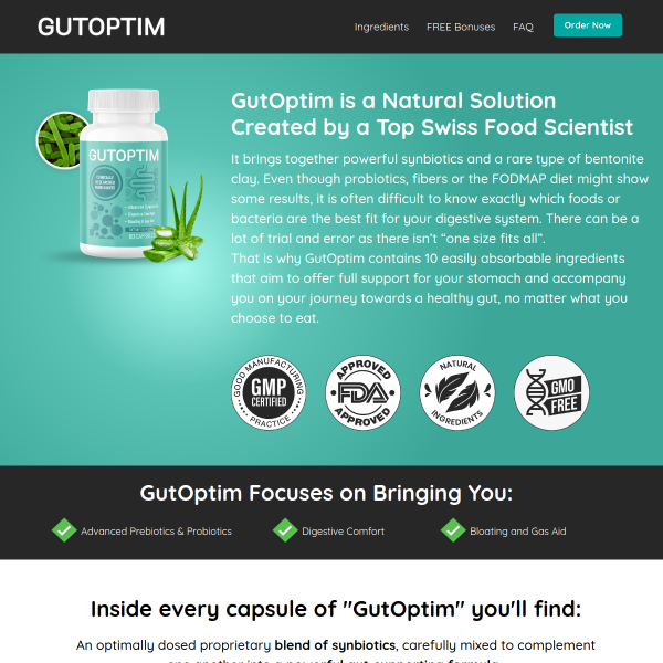 GutOptim is a Natural Solution Created by a Top Swiss Food Scientist