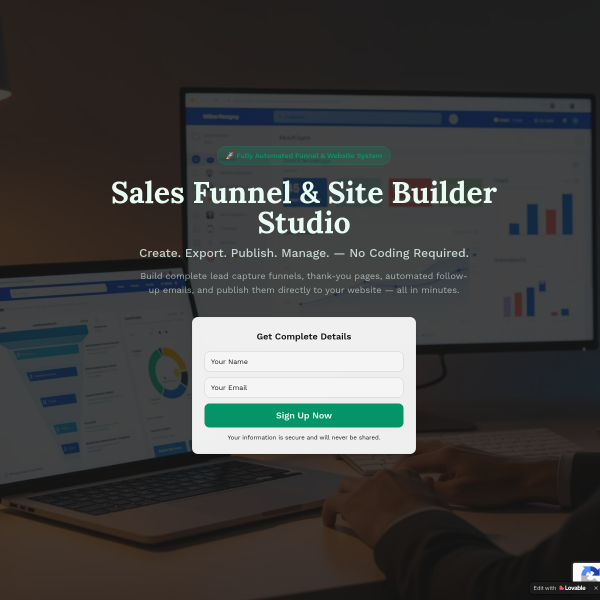 🚀 Build Unlimited Funnels Fast - Generate, Export, Publish & Manage (No Coding)!