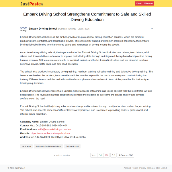 Embark Driving School: Leading the Way in Road Safety & Confident Drivers