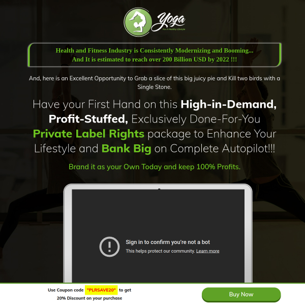 Yoga - For a Healthy Lifestyle With PLR information