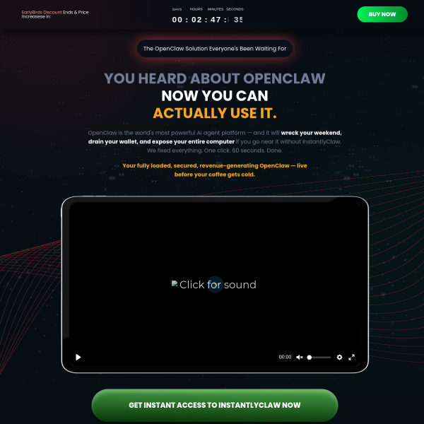 OpenClaw is the Hottest AI on the Planet. We Made It 1-Click.