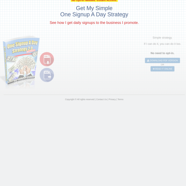 FREE! Simple One Signup A Day Strategy
